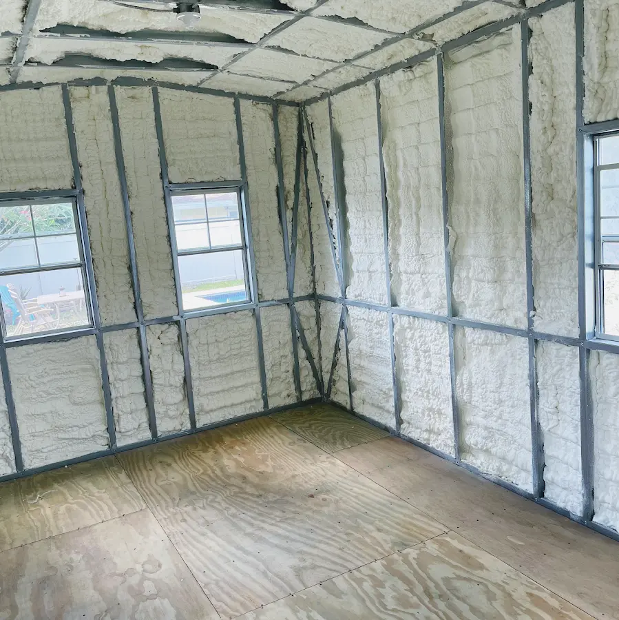 Closed-cell spray foam insulation applied to wall cavities in a residential project in Fountainhead-Orchard Hills
